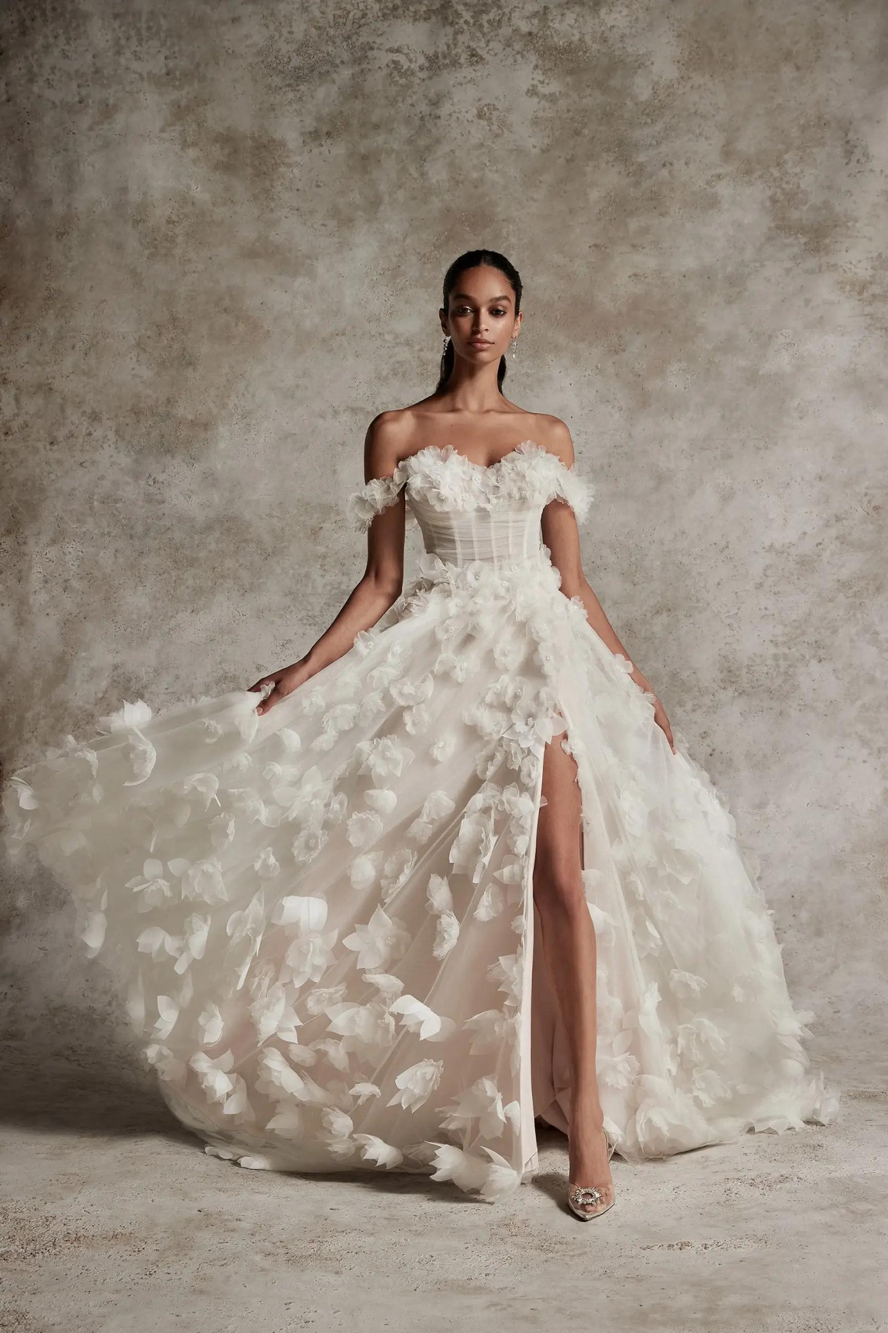 From Floral to Abstract: Exploring 3D Appliqué Designs in Wedding Dresses Image