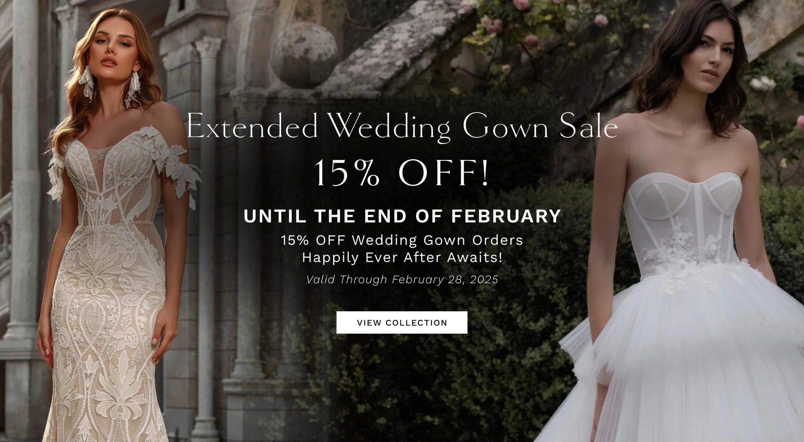 Extended Wedding Gown Sale 15% Off